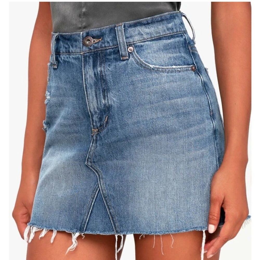 Pistola Ruder Denim Blue Asymmetrical A-Line Mini Skirt size 27